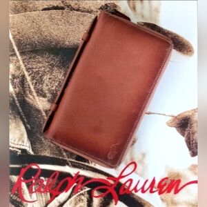 🆕 🐎SAMPLE 2016 Polo Ralph Lauren🐎 - Burnished Brown Double Zip Travel Wallet